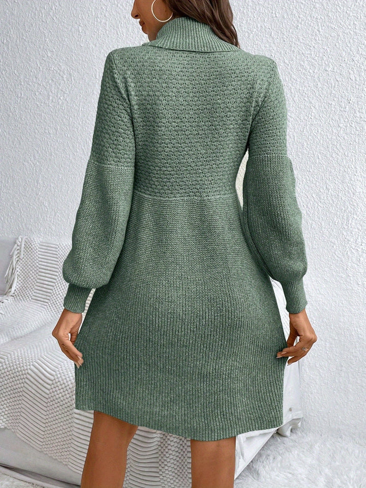 Doraine - High-Neck Knit Jumper Dress