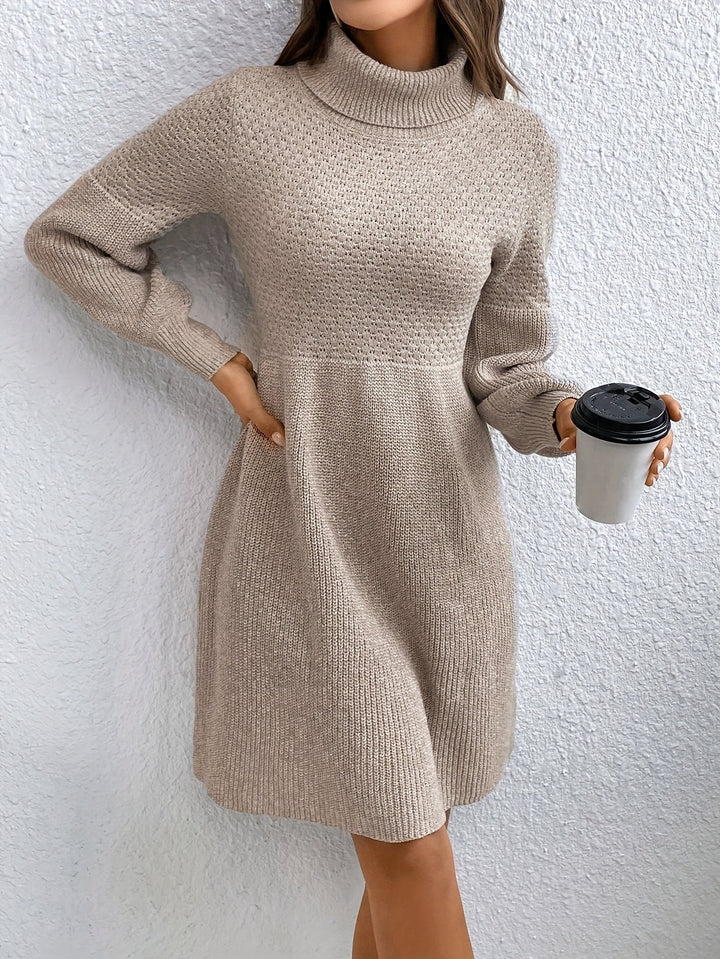 Doraine - High-Neck Knit Jumper Dress