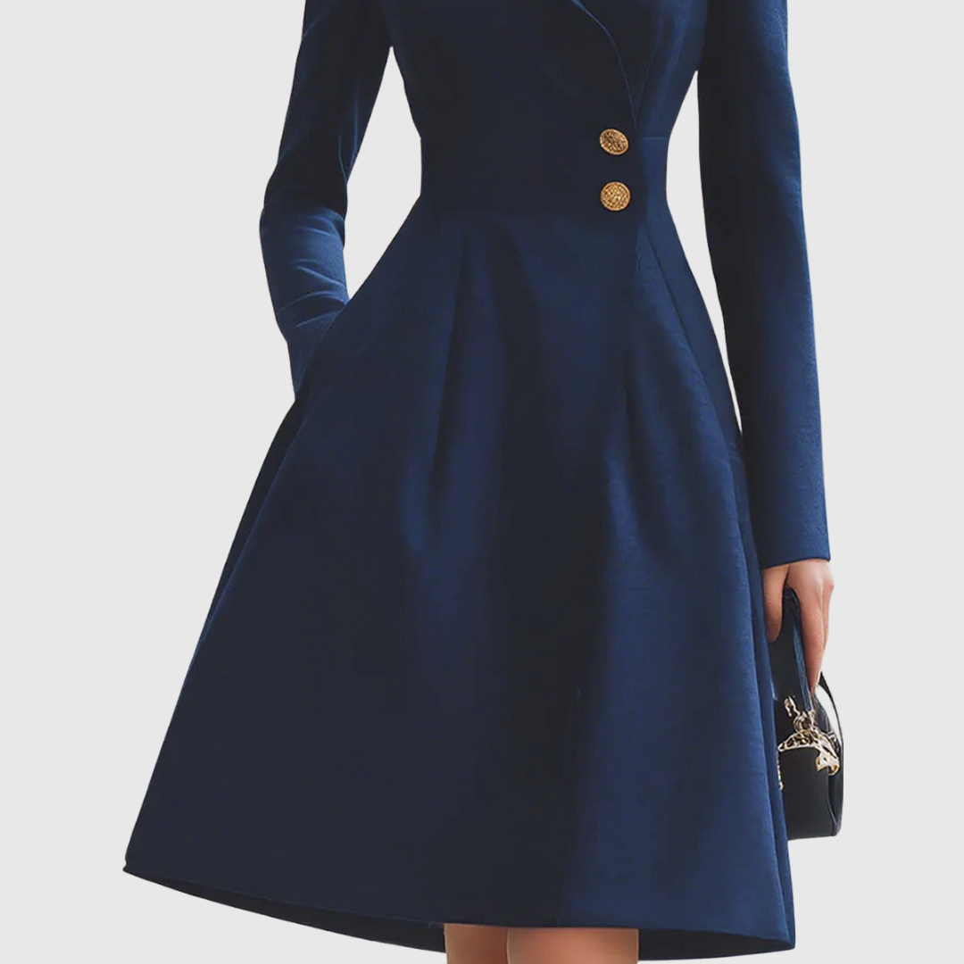 Eleanor | Navy Tailored Fit Coat Dress