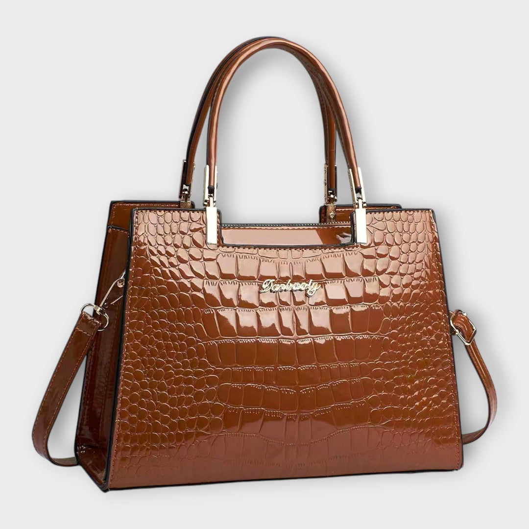 Annie | Glossy Crocodile Pattern Handbag