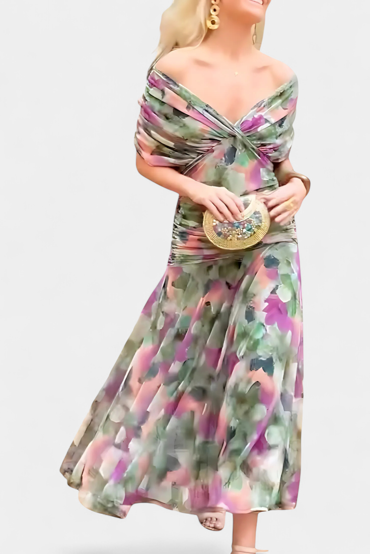 Jinky – V-Neck Floral Maxi Dress