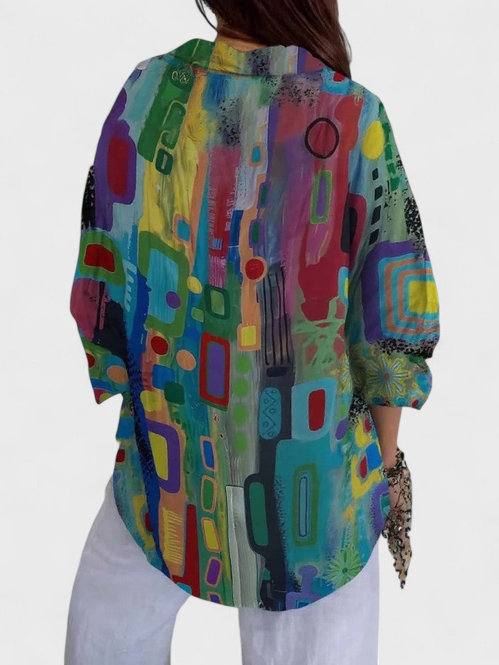 Annie | Elegant Geometric Pattern Blouse