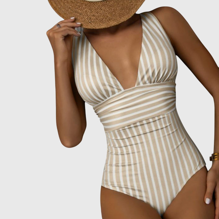 Edith | Striped Support One-Piece Swimsuit