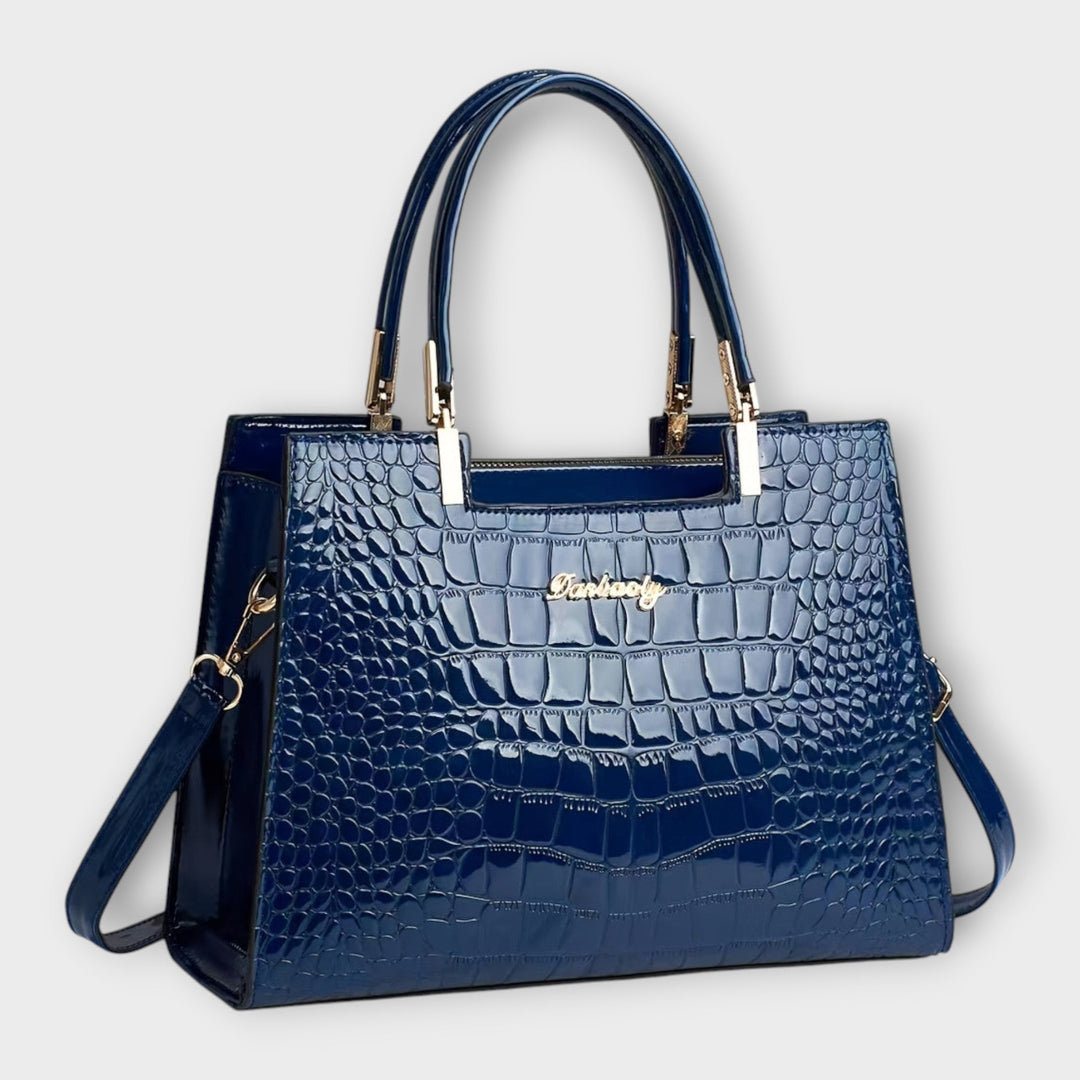 Annie | Glossy Crocodile Pattern Handbag