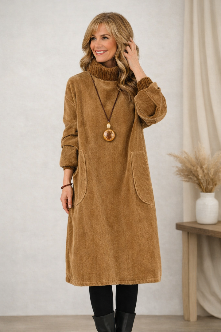 Marjorie - Roll Neck Midi Dress