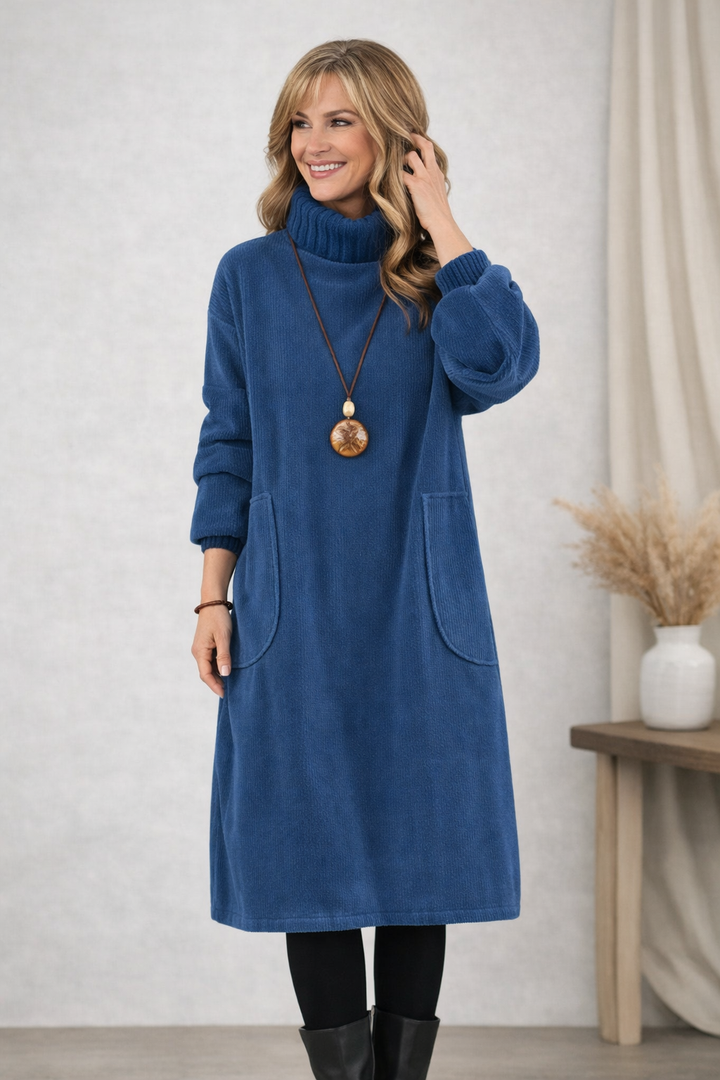 Marjorie - Roll Neck Midi Dress