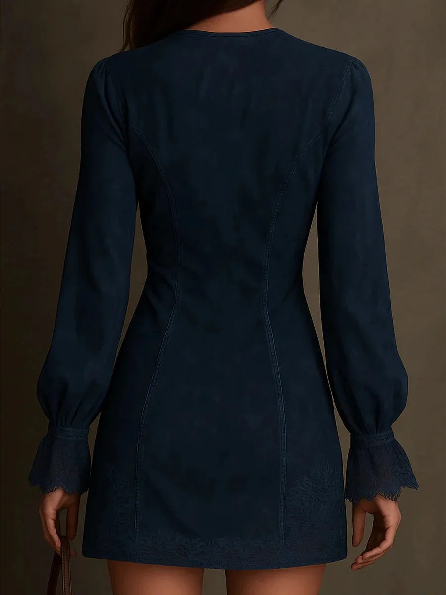 Charmaine – Lace Suede Dress