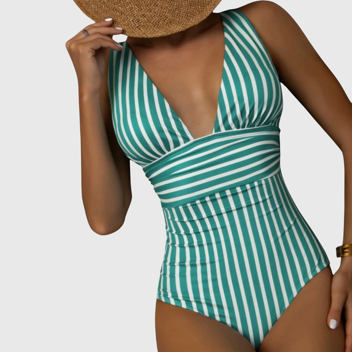 Edith | Striped Support One-Piece Swimsuit