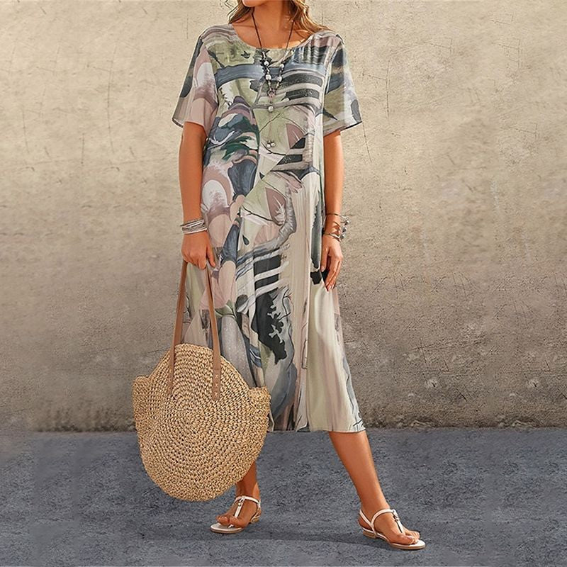 Tori | Vibrant Tropical Print Dress
